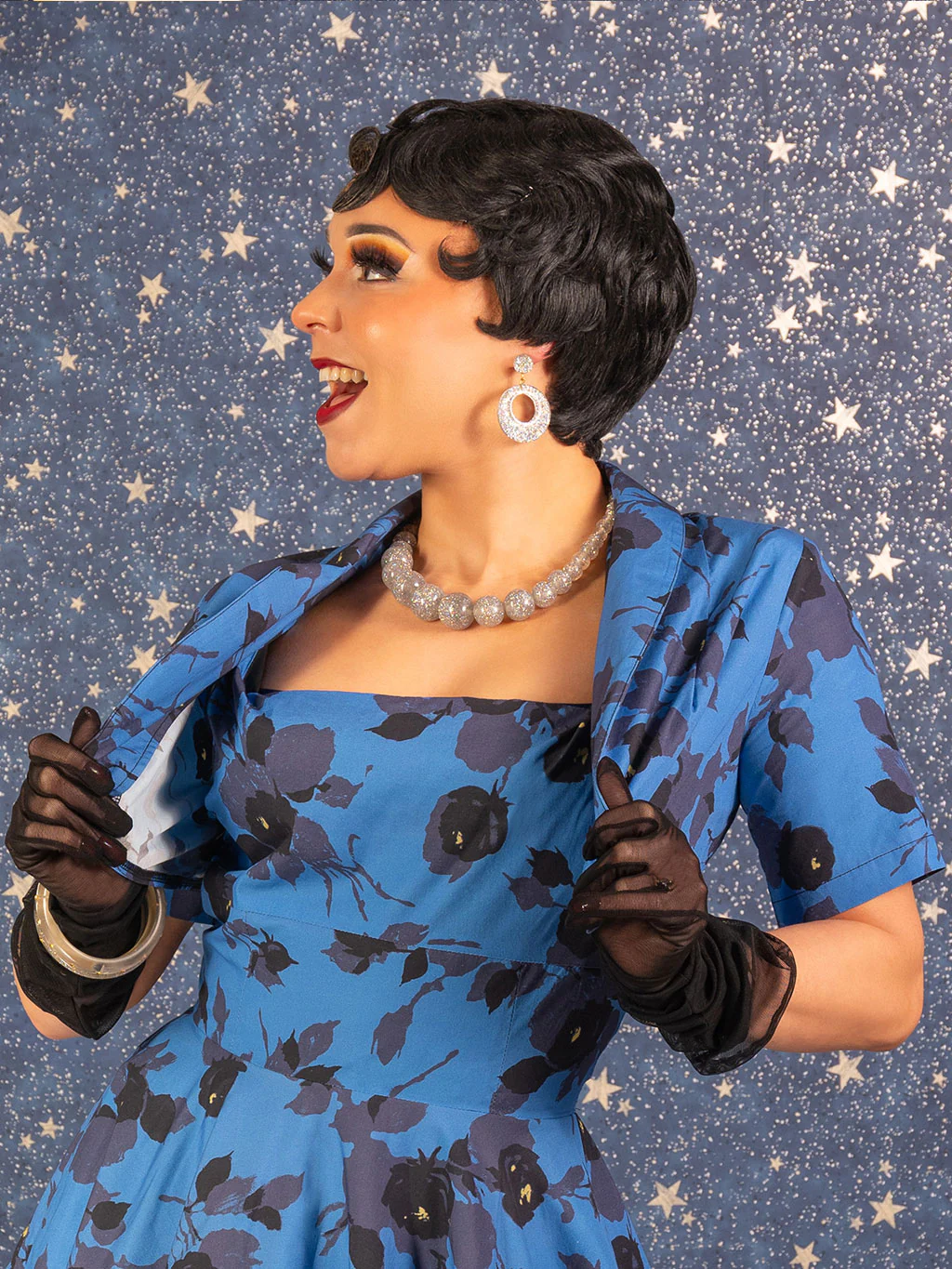 Fenella Blue Short Sleeve Jacket - Image 3