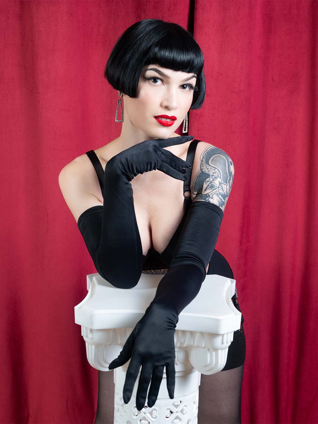Long Black Gloves A2017 - Image 5