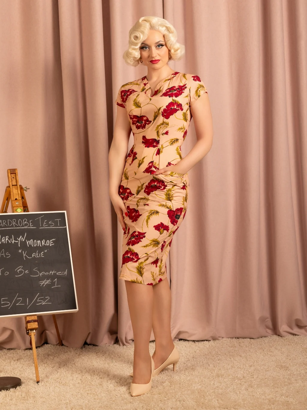 Pagoda Pink 1950s Fitted Dress - Image 4