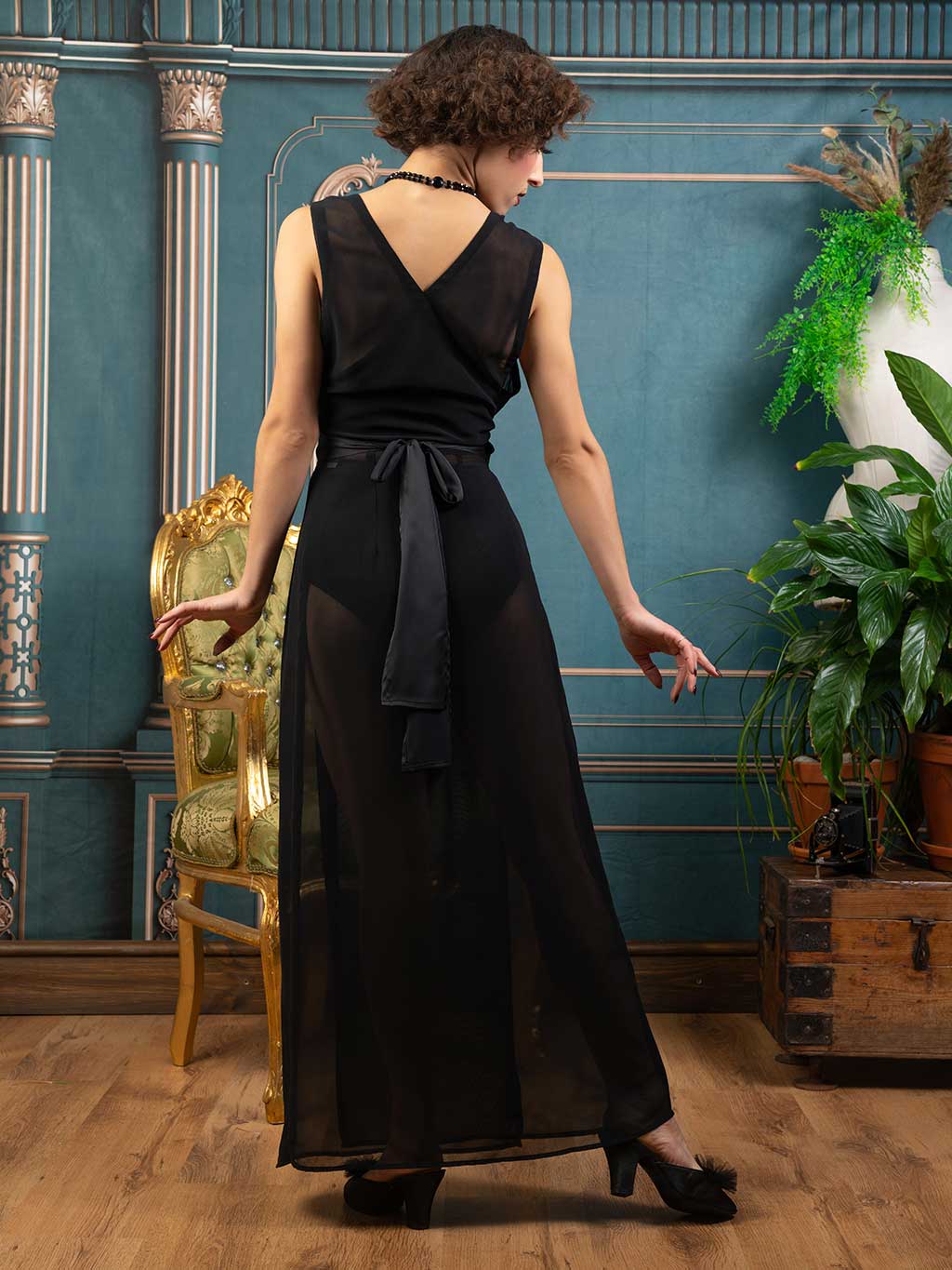Myriam Long Sheer Nightgown Robe L8020B - Image 3